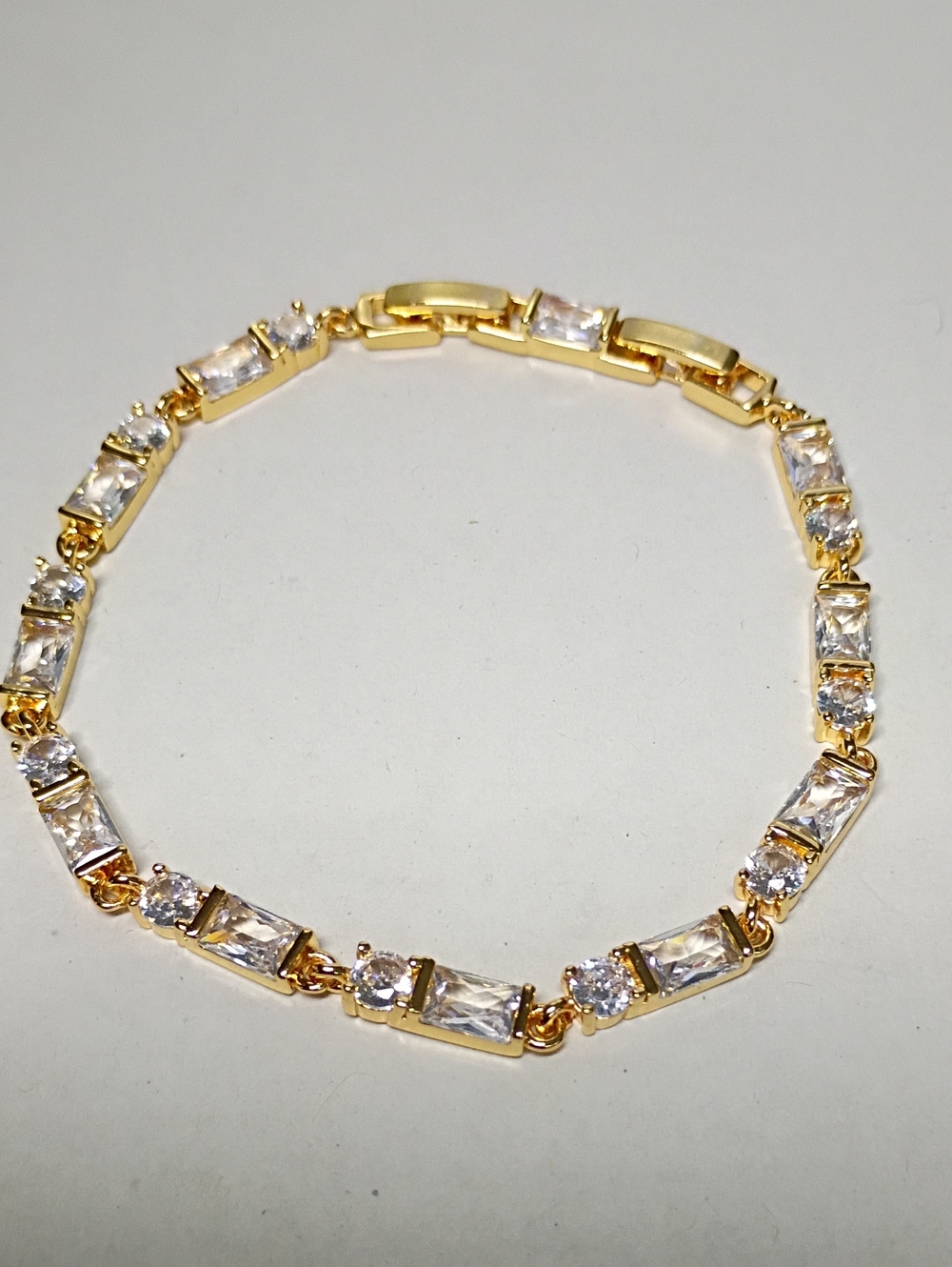New Gold-Tone Cubic Zirconia Tennis Bracelet - Elegant Women's Jewelry